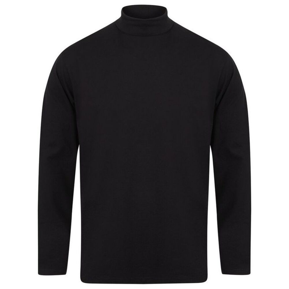 Henbury Mens Roll Neck Long-Sleeved Top / Navy